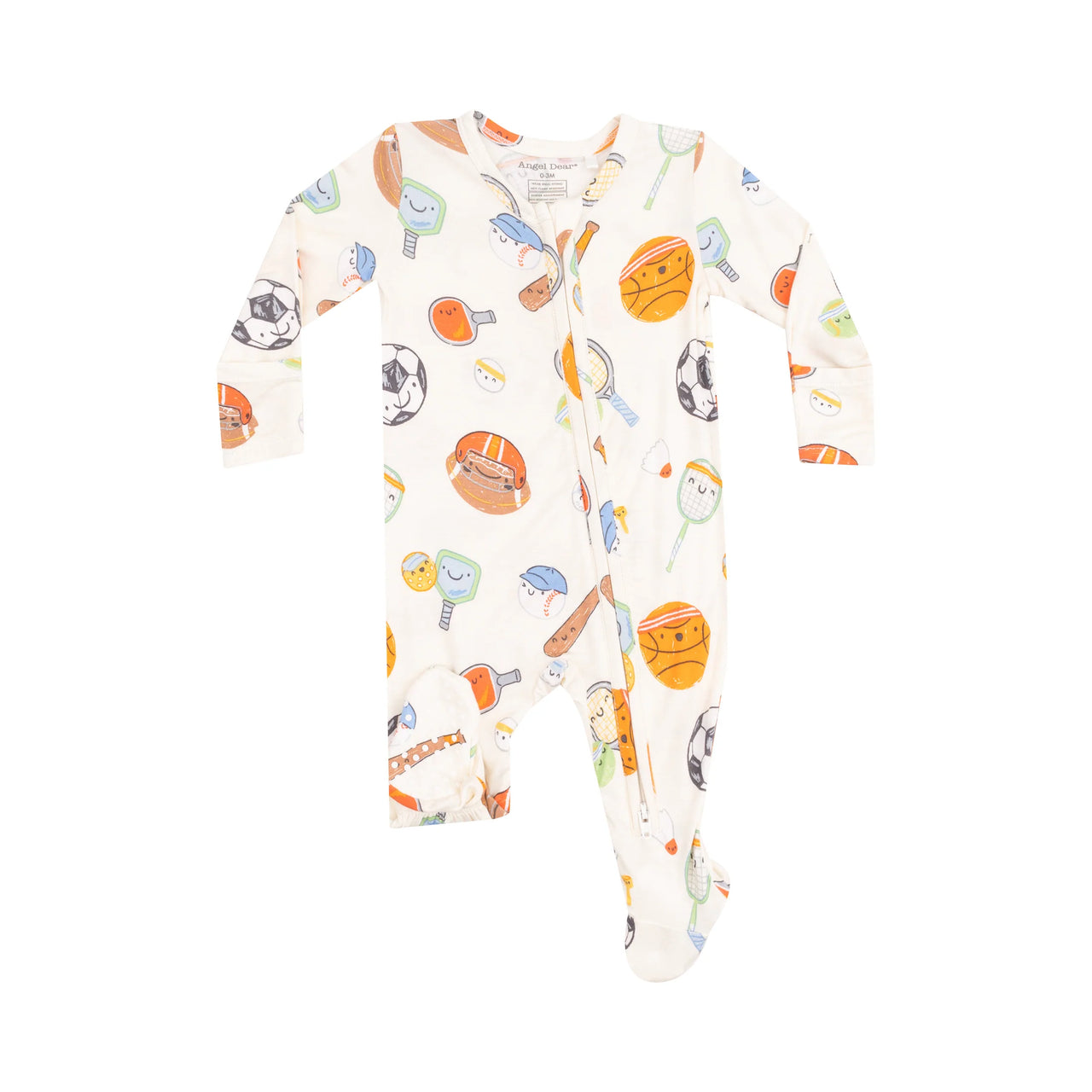 Zippered Footie- Sports Ball Friends