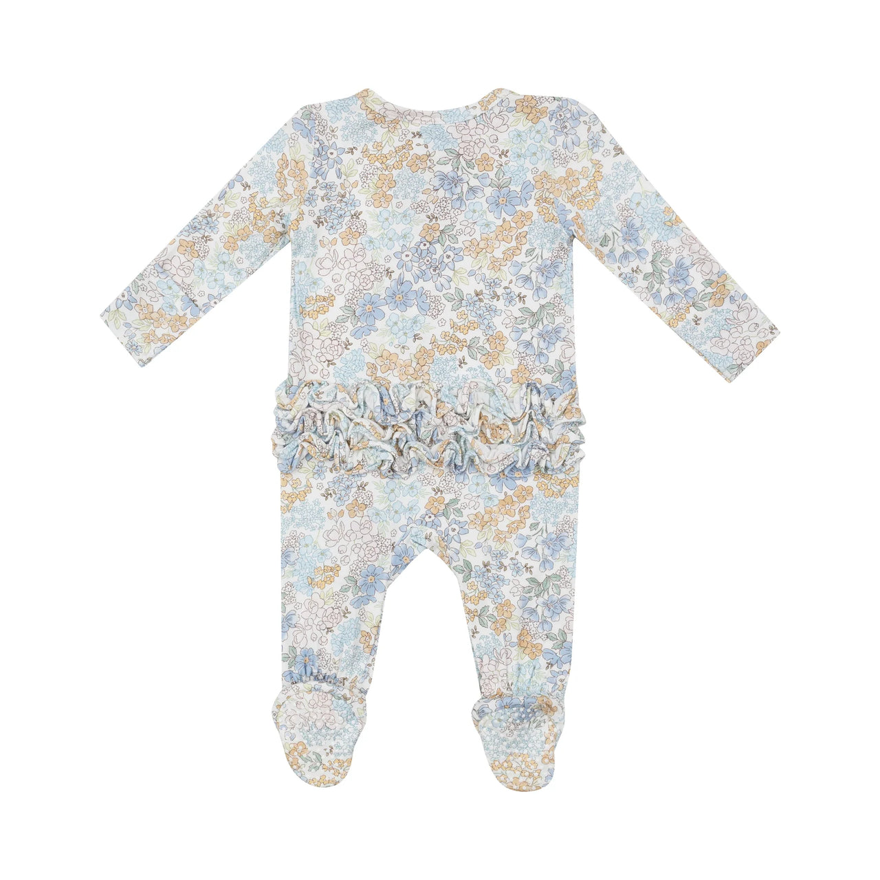 Zippered Ruffle Footie- Edith's Floral