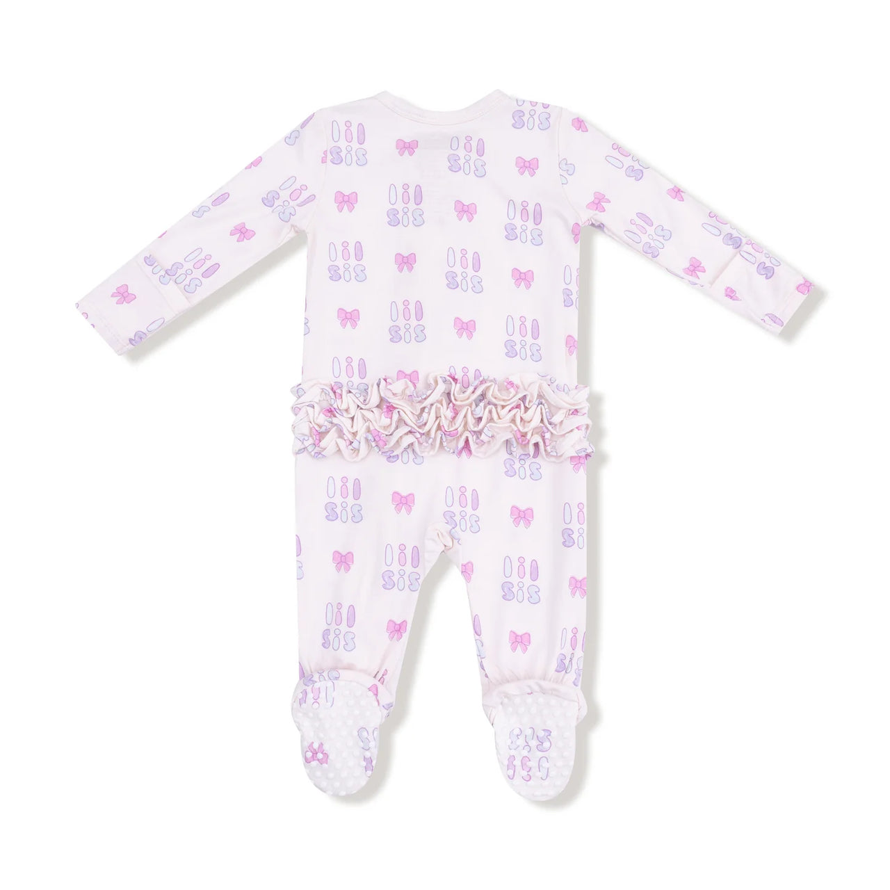 Ruffle Back Zippered Footie- Lil Sis