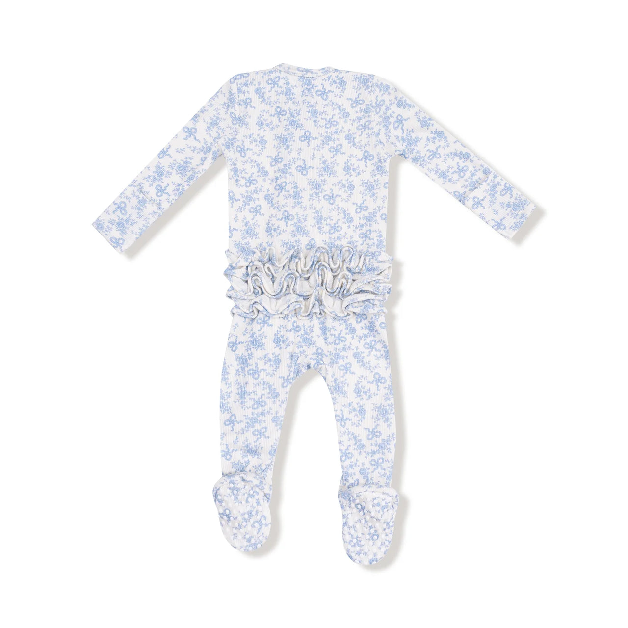 Ruffle Back Zippered Footie- Romi Floral