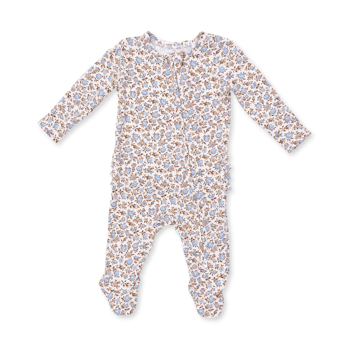 Ruffle Back Zippered Footie- Hazel Floral