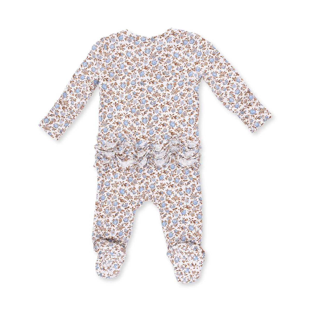 Ruffle Back Zippered Footie- Hazel Floral