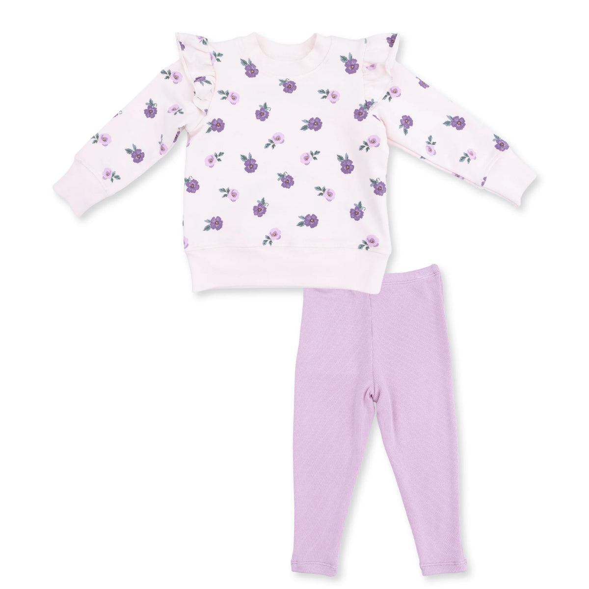 Ruffle Sweatshirt and Legging- Violetta Floral