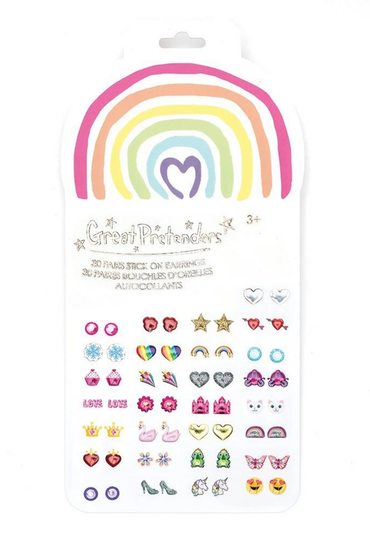 Rainbow Love Sticker Earrings 30 pairs 87506