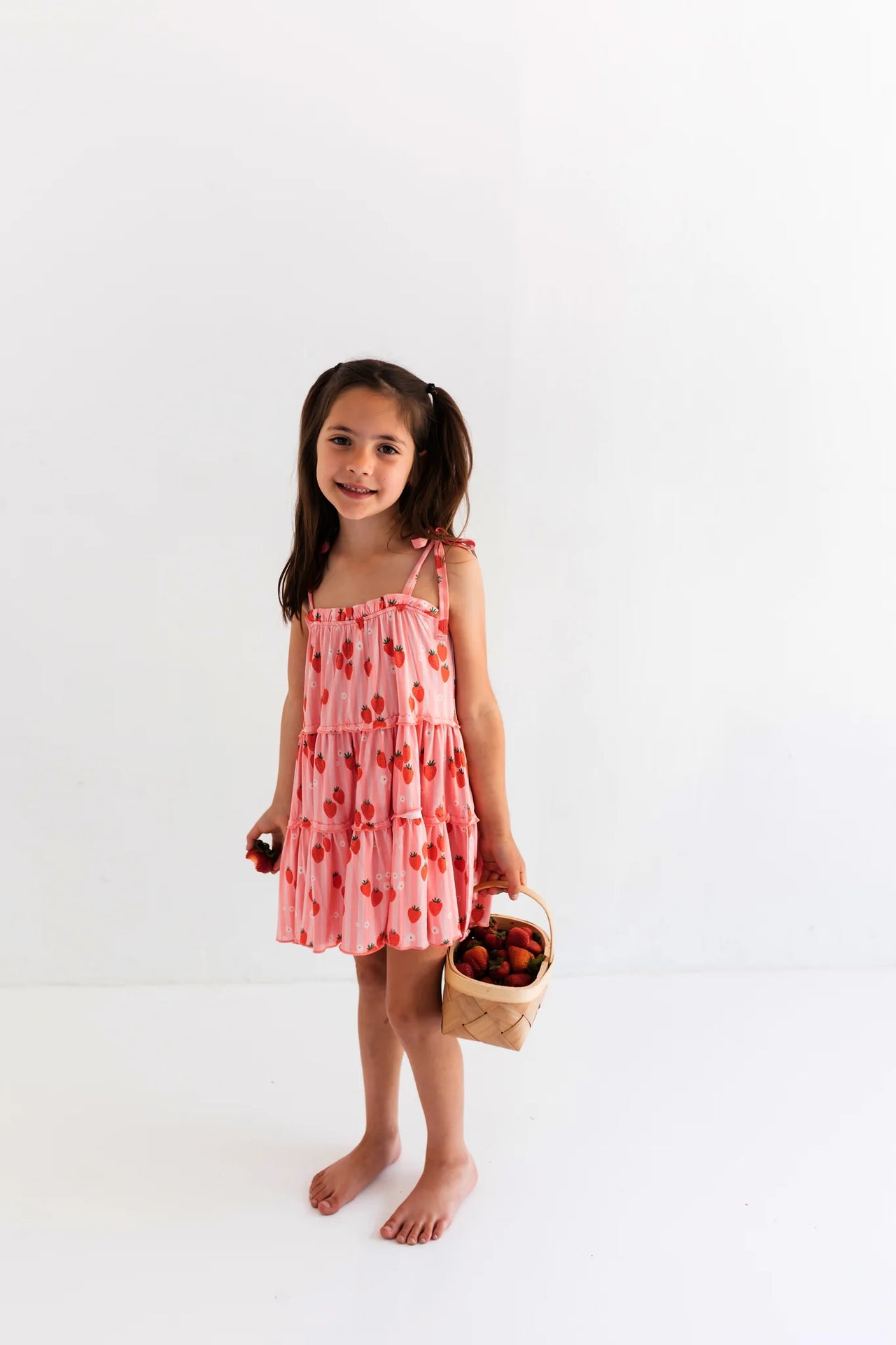 Red Strawberry Tiered Twirl Dress