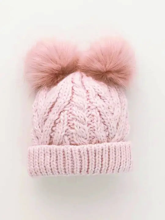 Blush Pink Fluffer Beanie Hat