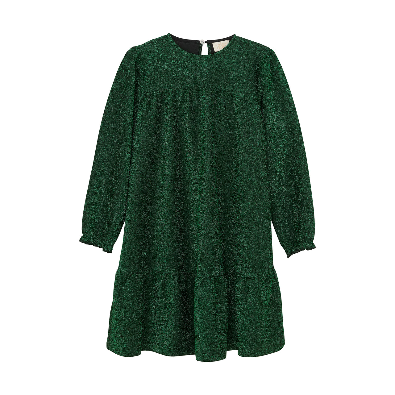 Pine Green Glitter Long Sleeve Dress