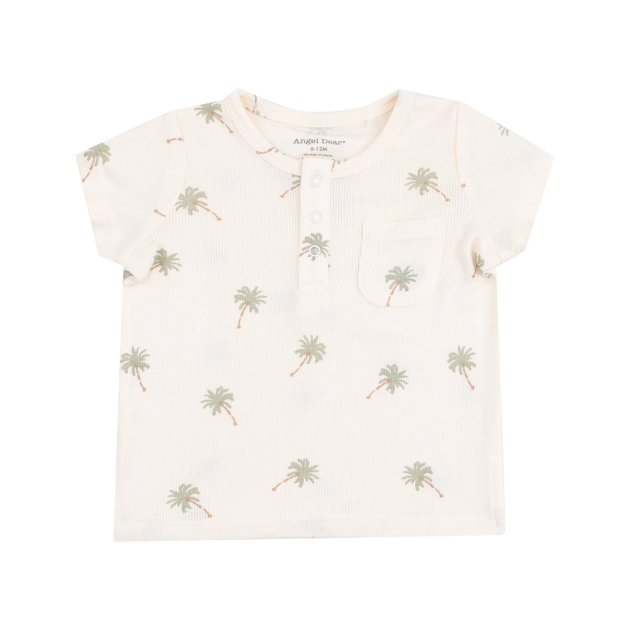Palm Trees Henley with Pocket and Muslin Short