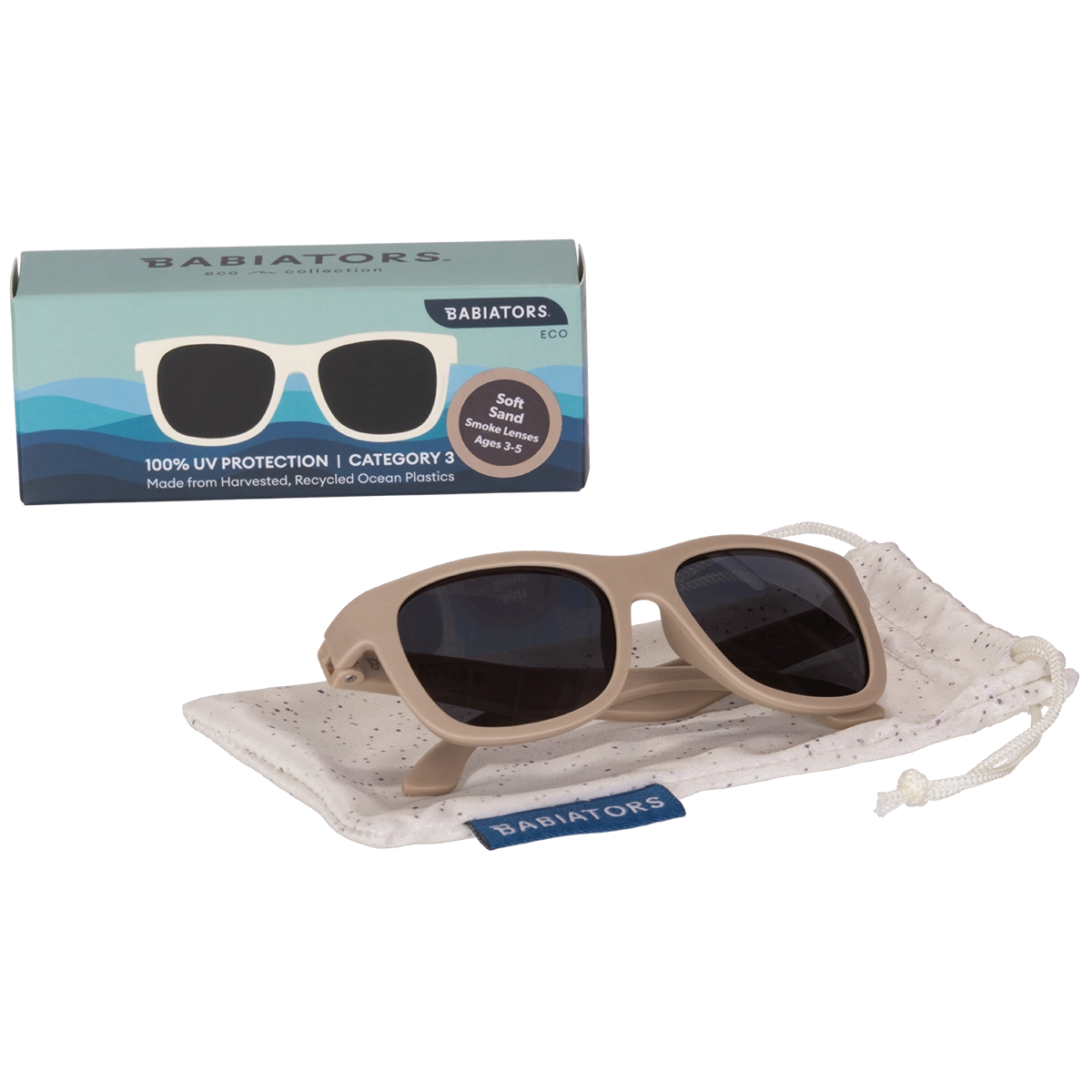 Kids Eco Collection: Navigator Sunglasses in Soft Sand