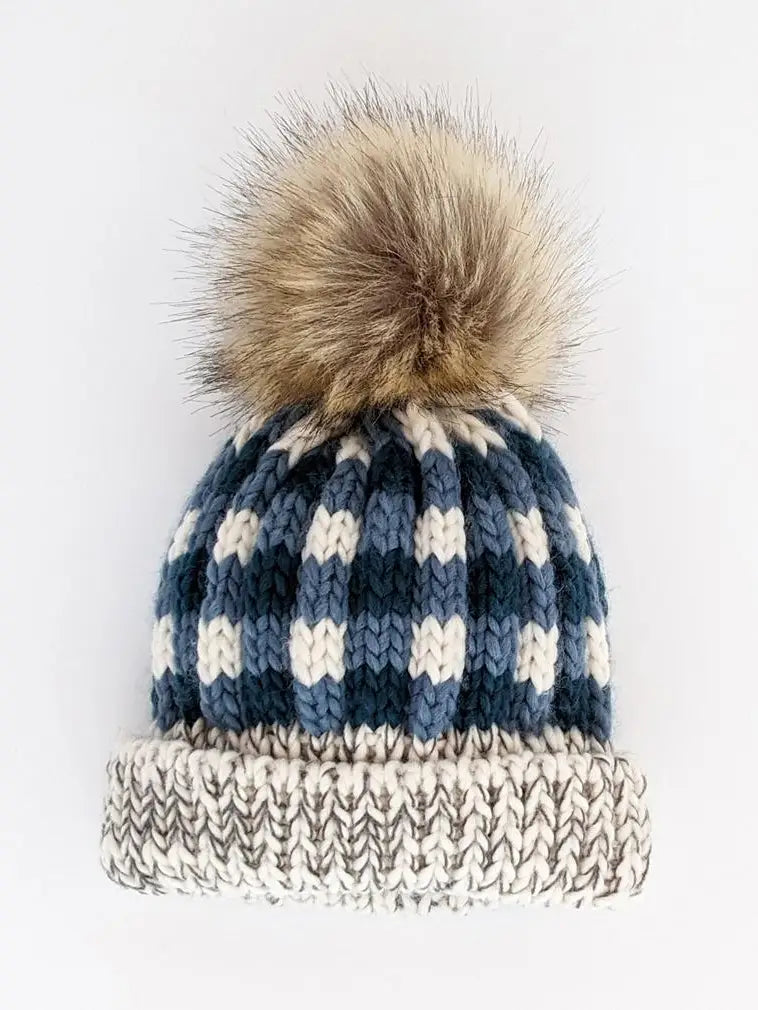 Atlantic Buffalo Check Pom Pom Beanie Hat