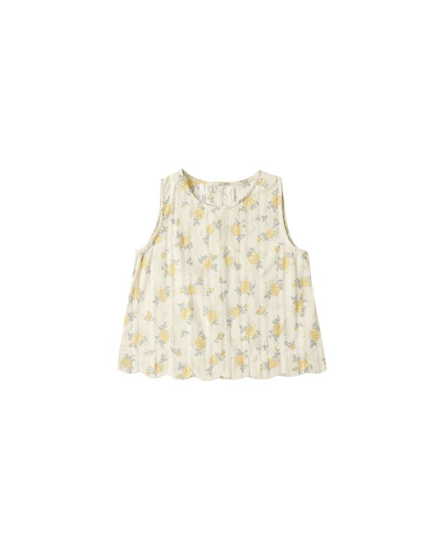 Lemon Ditsy Flower Lenny Top