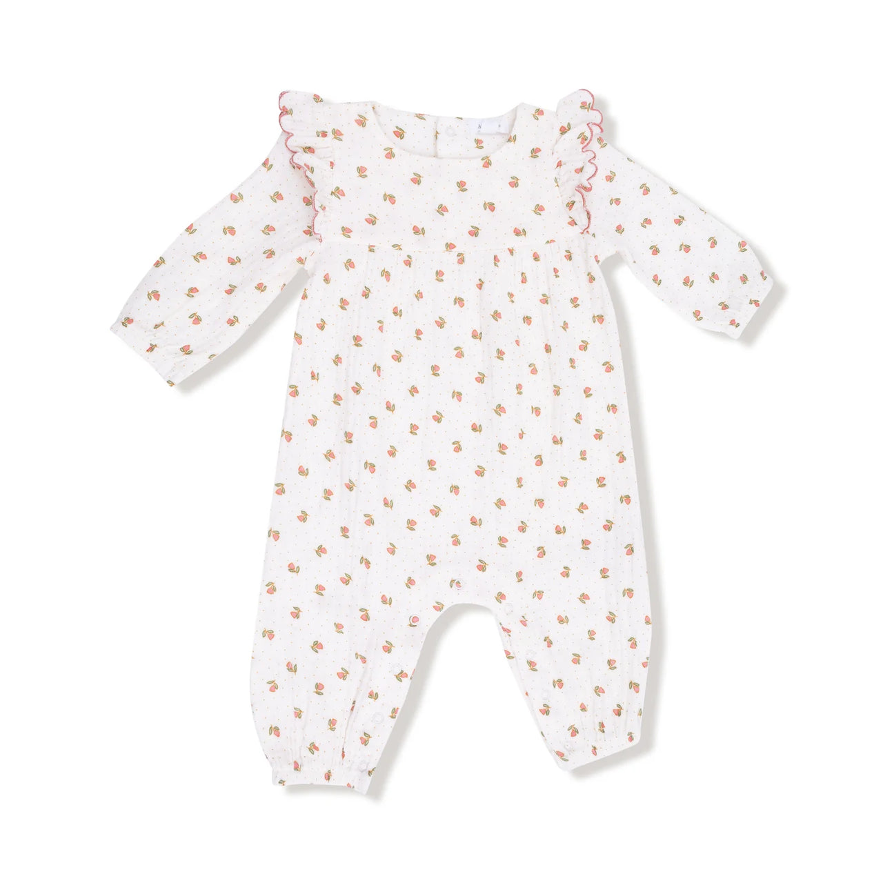 Petite Pointe Fleur Long Sleeve Petal Ruffle Romper