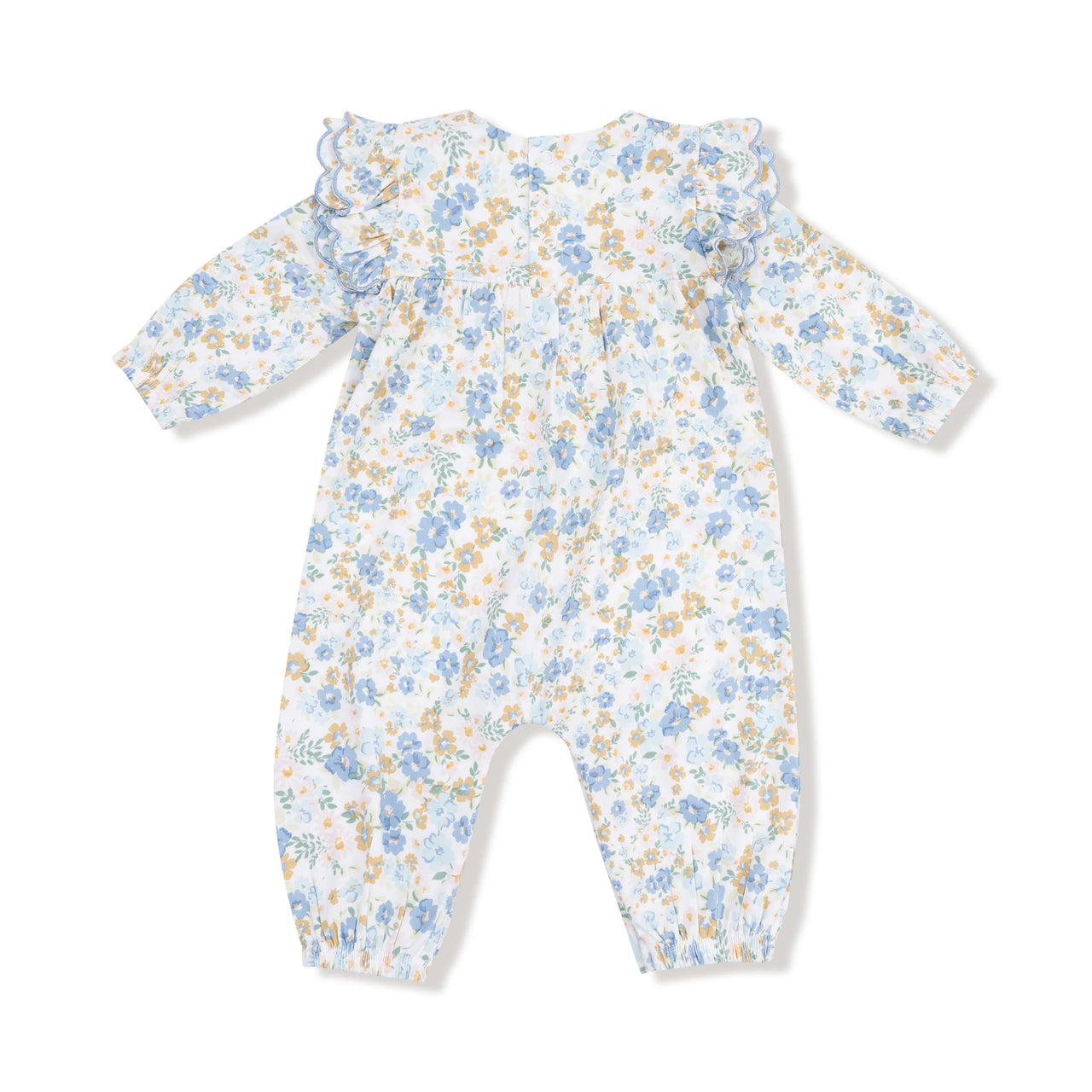 Ruffle Sleeve Romper- Sweet Rose Calico
