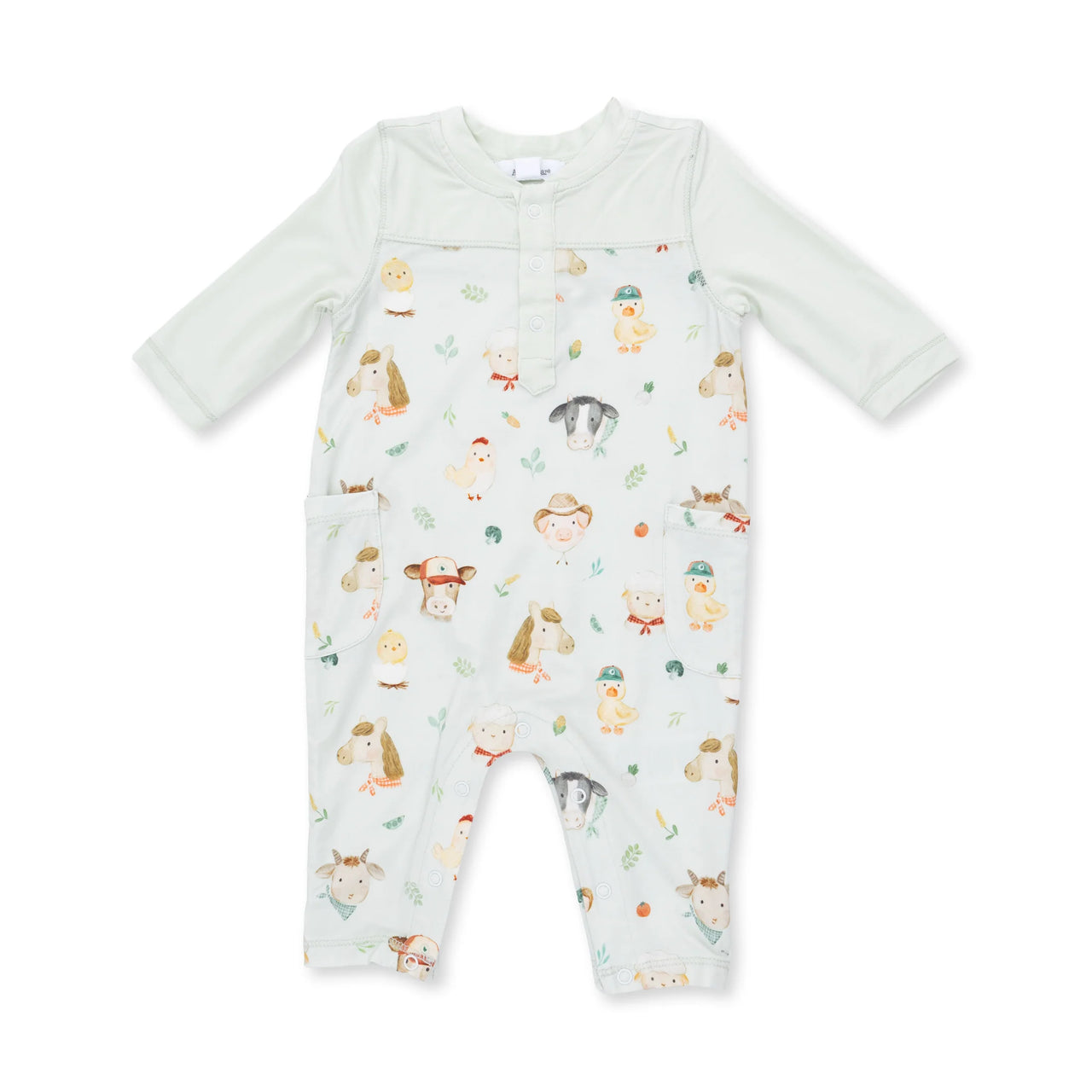 Baby Farm Faces Romper with Contrast Sleeves
