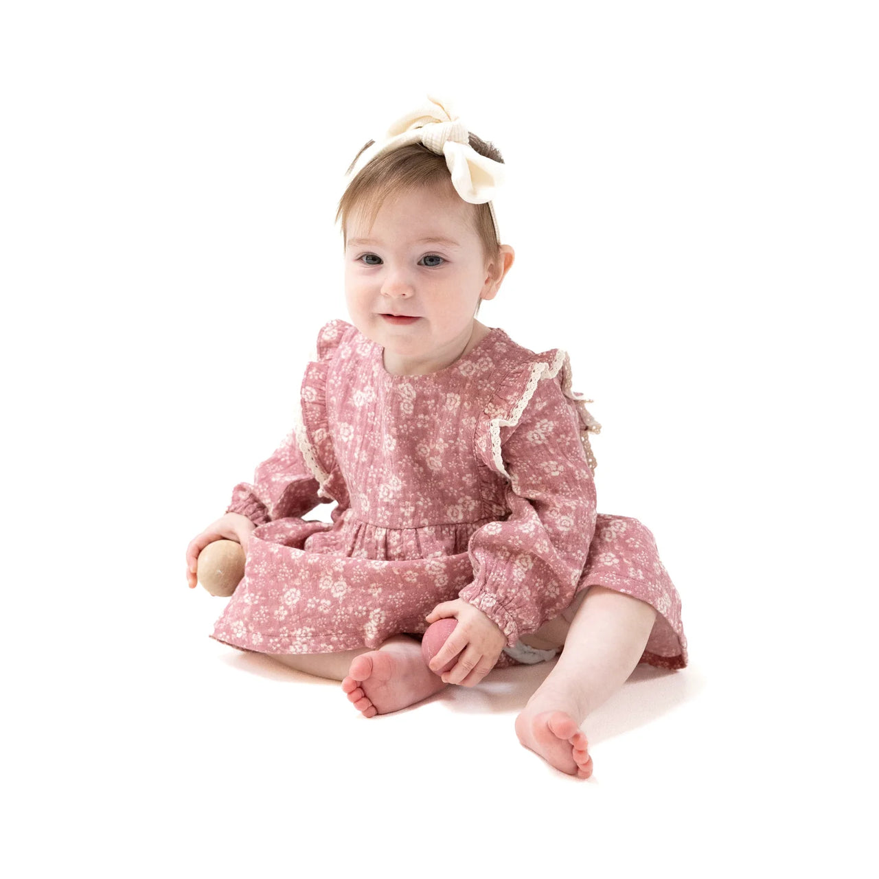 Bandana Floral Ruffle Long Sleeve Bubble with Skirt