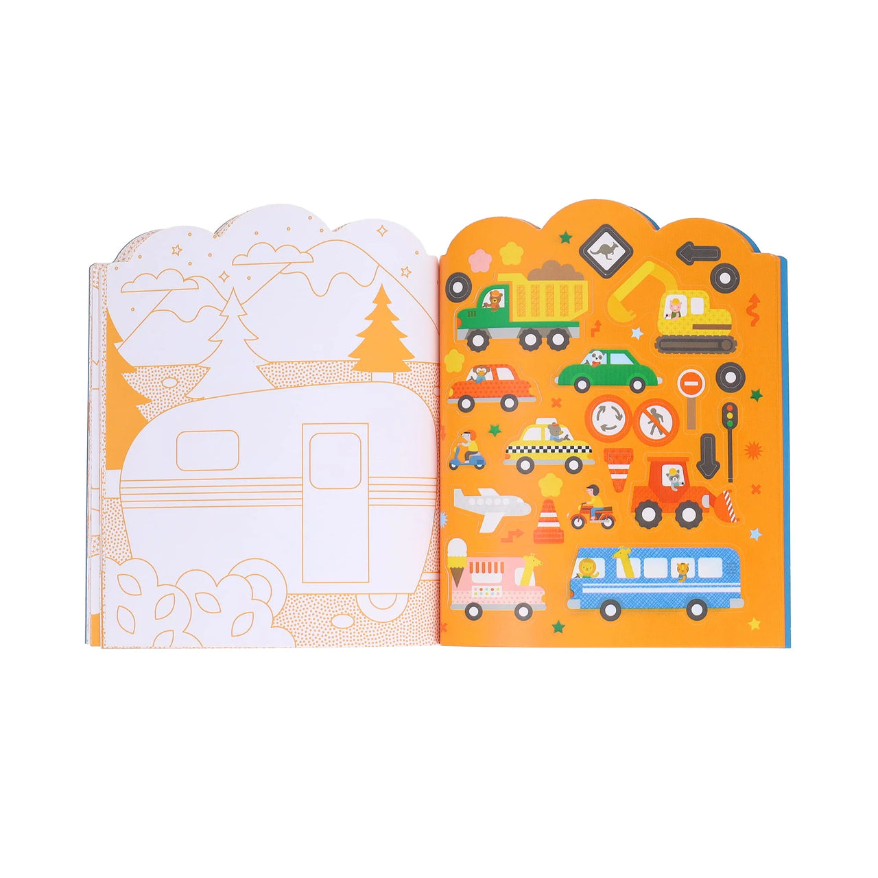 Vehicles Coloring Book with Stickers