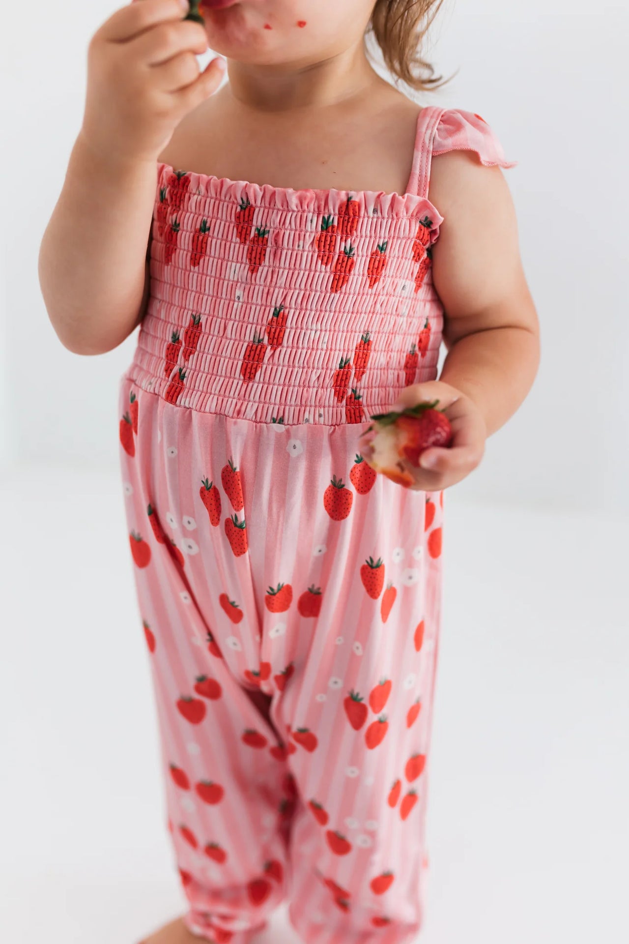 Red Strawberry Smocked Jumpsuit