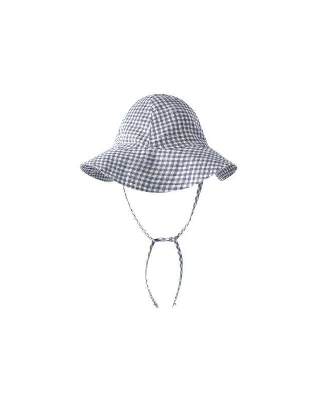 Marine Gingham Floppy Sun Hat