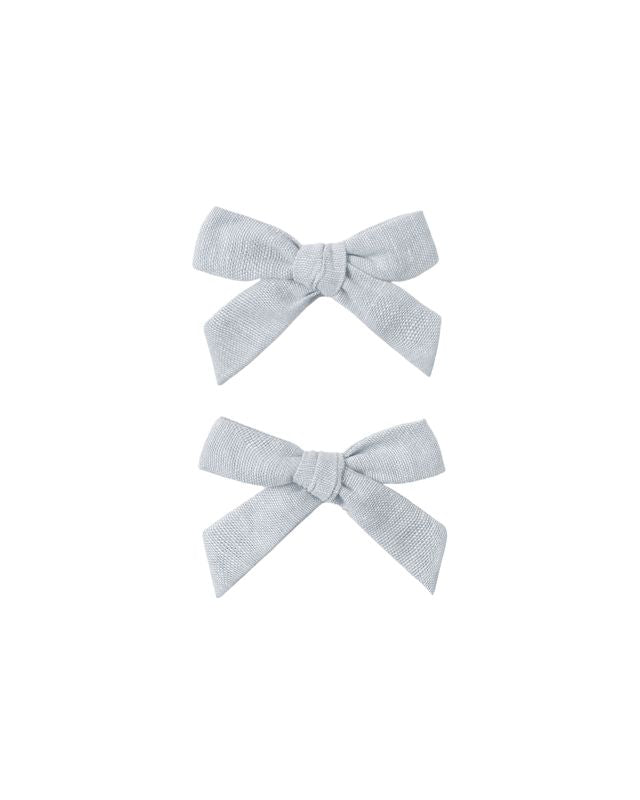 Heathered Light Blue Set of 2 Bows