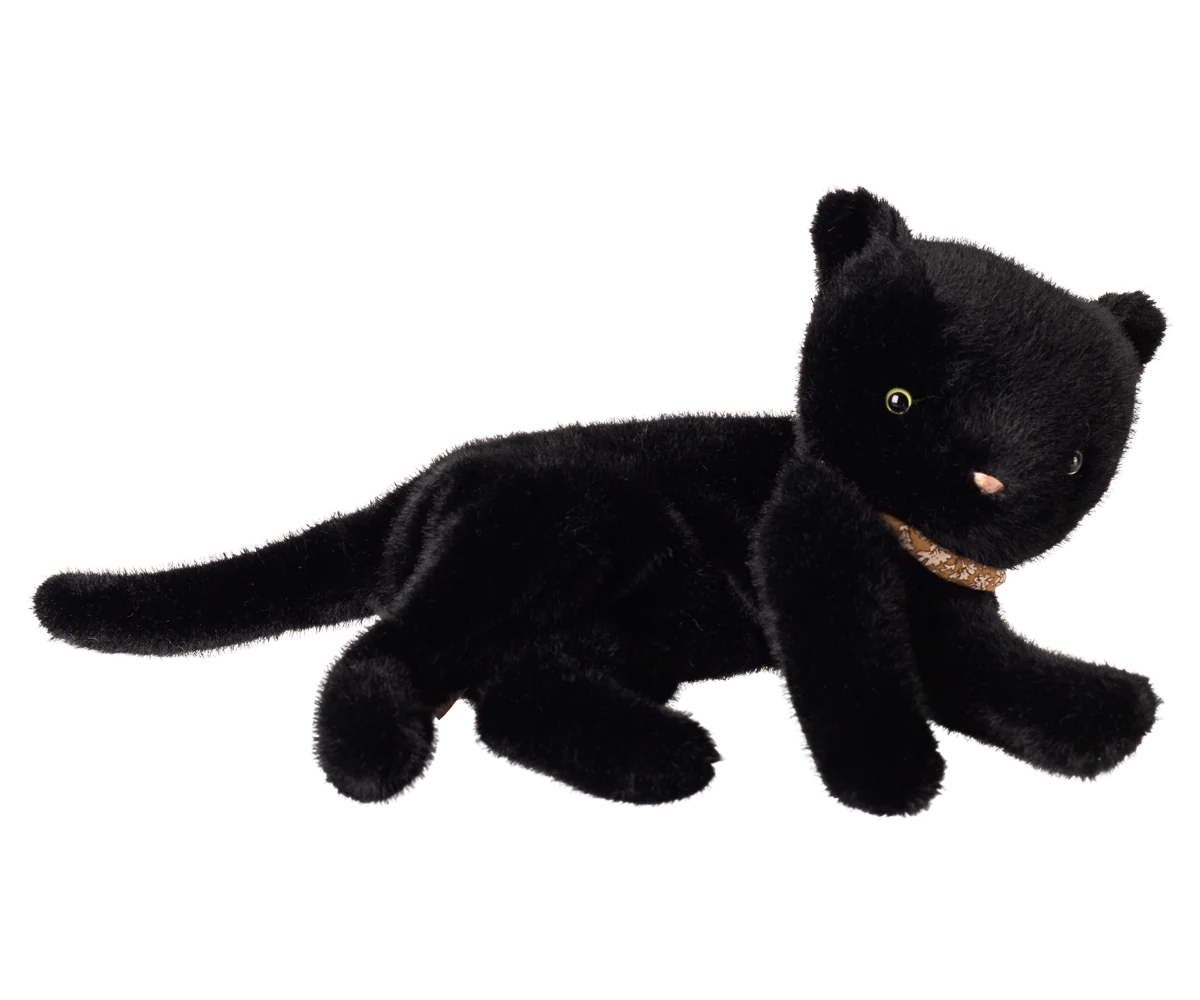 Maileg Sleeping Kitten Plush, Medium- Black
