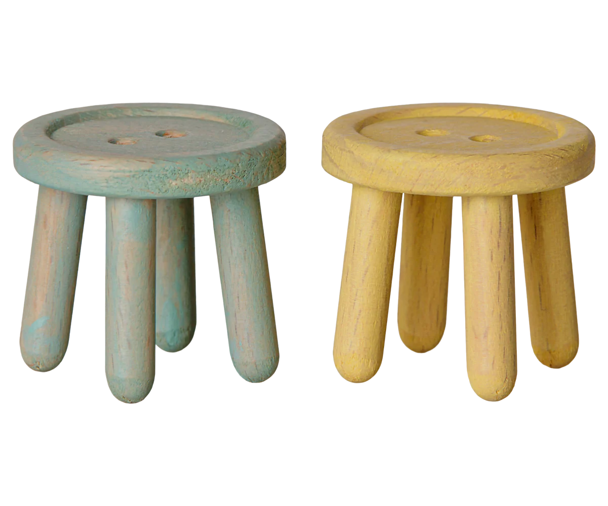 Stool Set, Mouse- Mint/Light Yellow