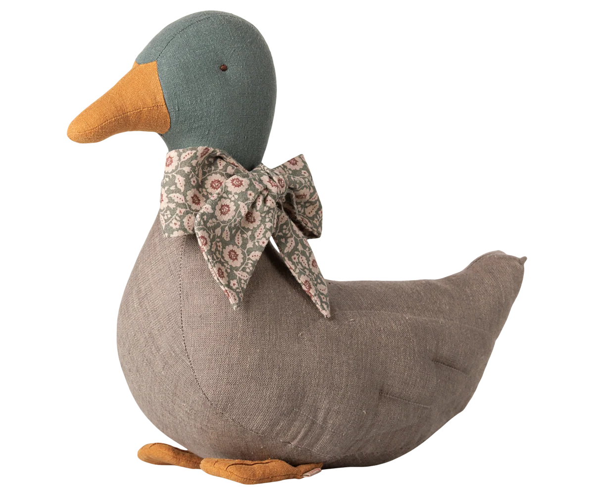 Duck with Bow- Grey