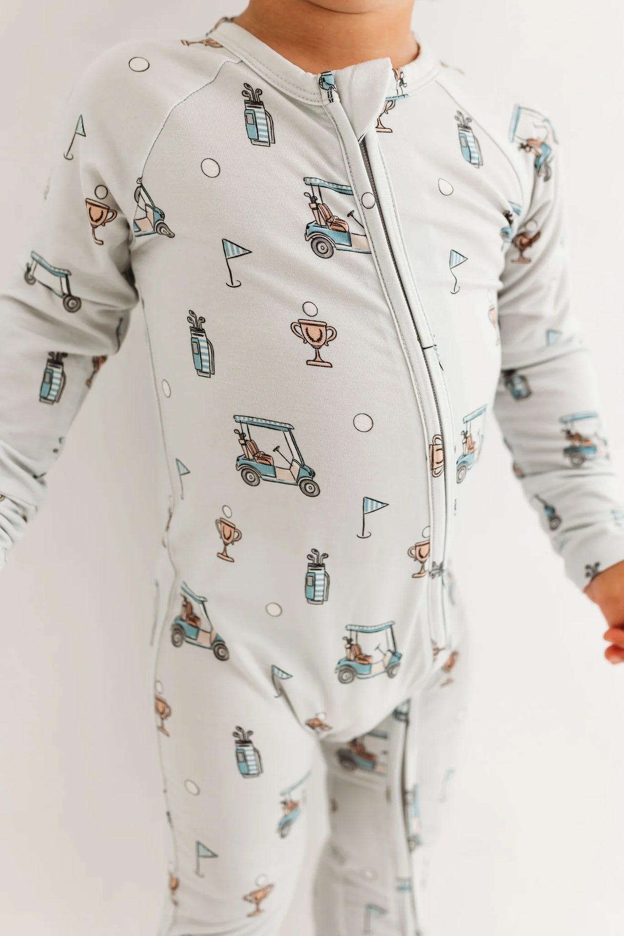 Blue Golf Zippered Romper