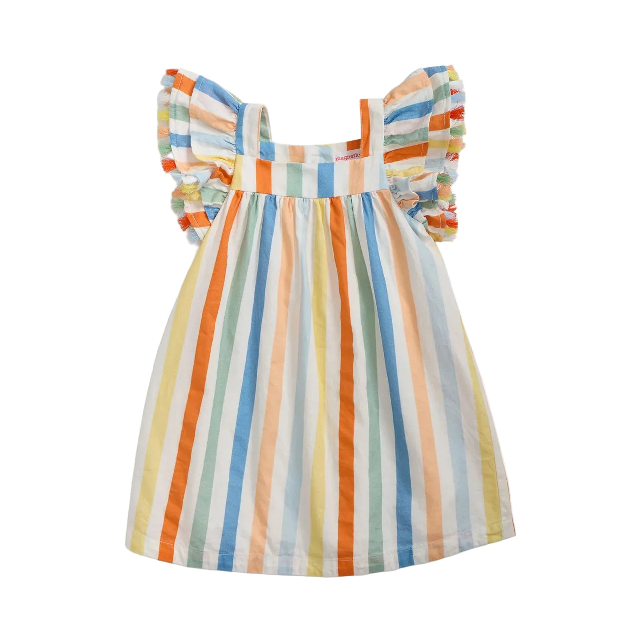 Multi Stripe Woven Flutter Dress