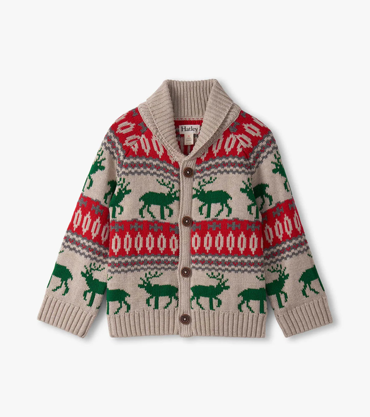 Winter Elk Shawl Collar Cardigan