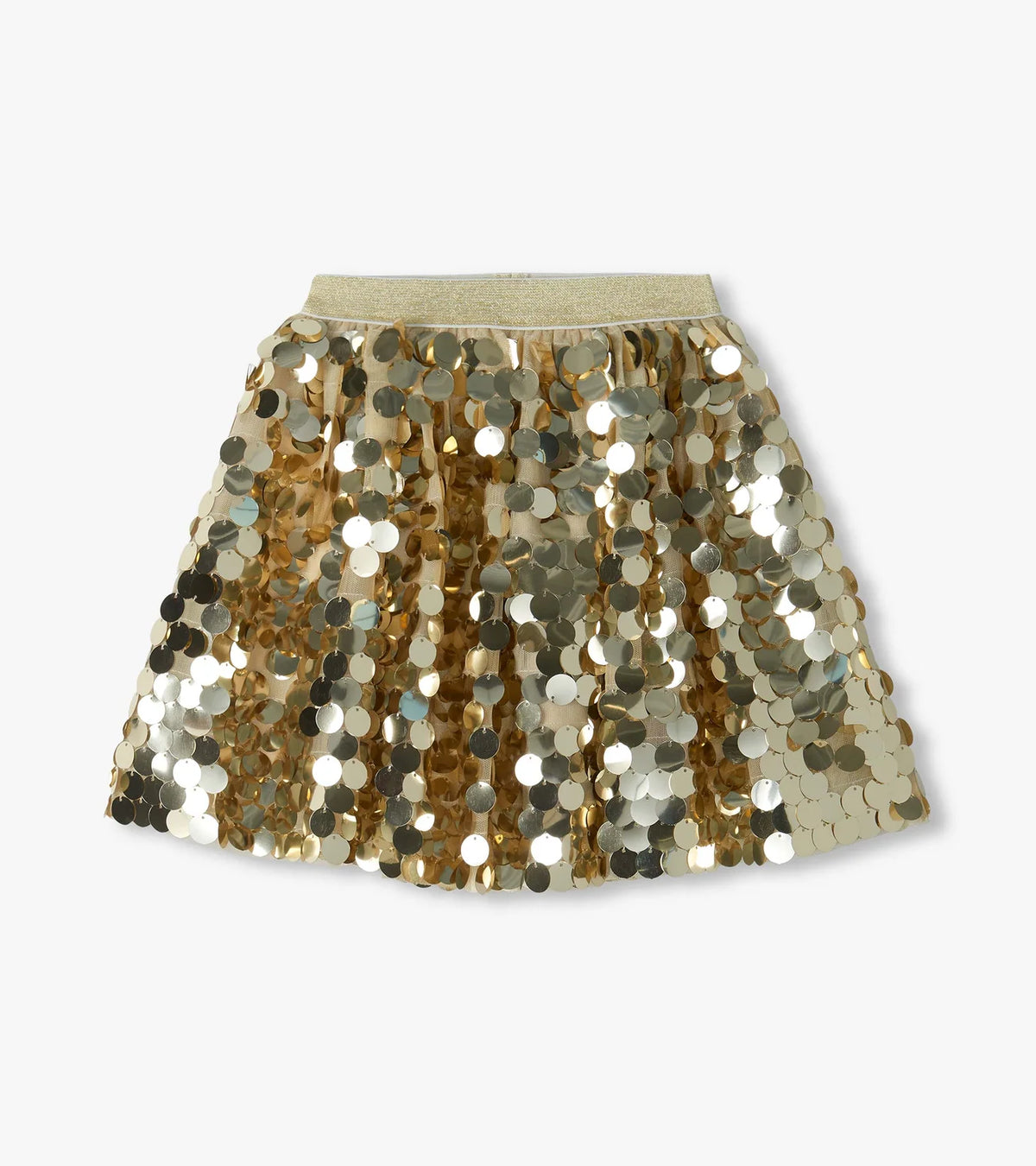 Girls Gold Sequin Skirt