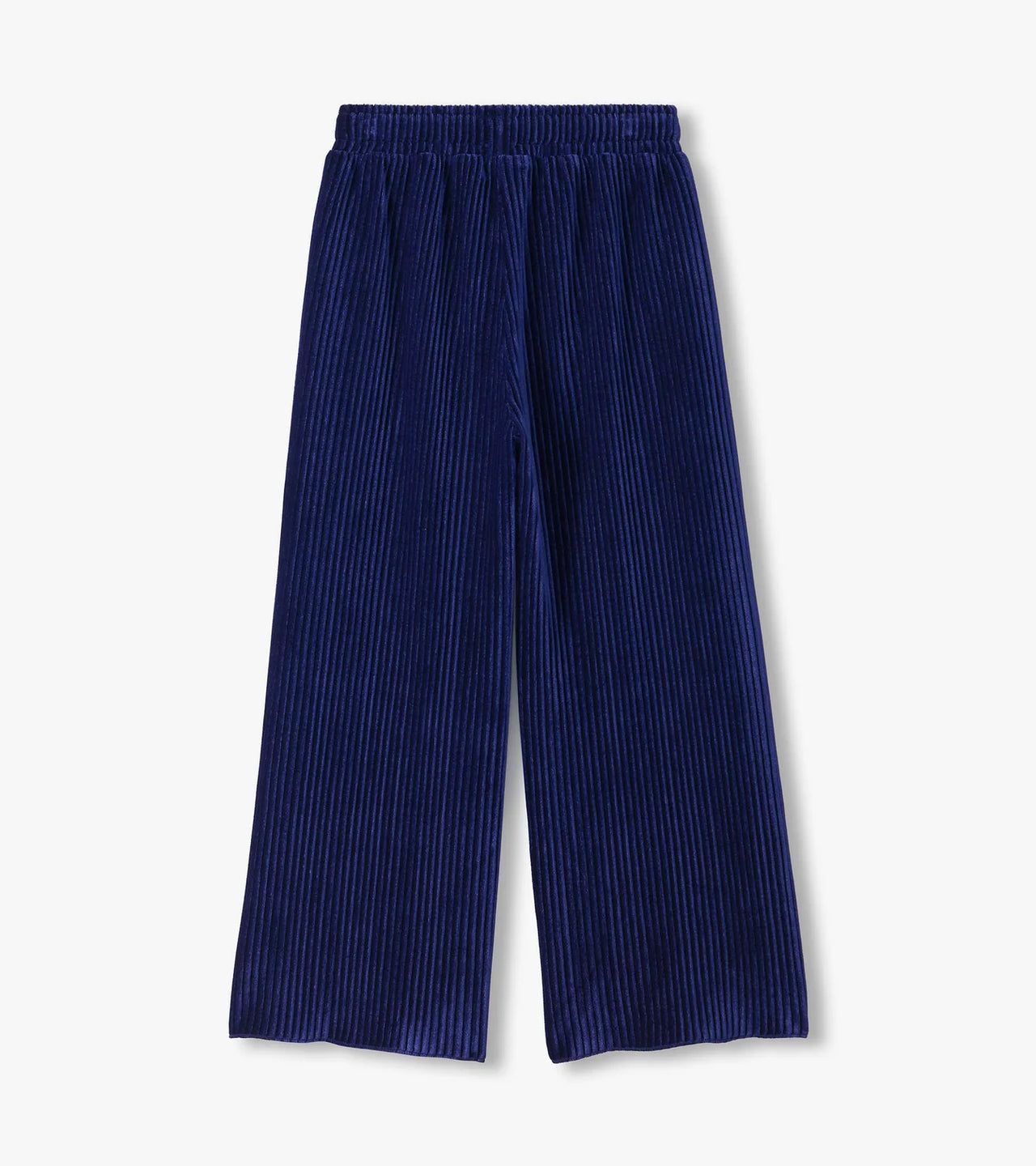 Navy Pleated Velour Relaxed Pants