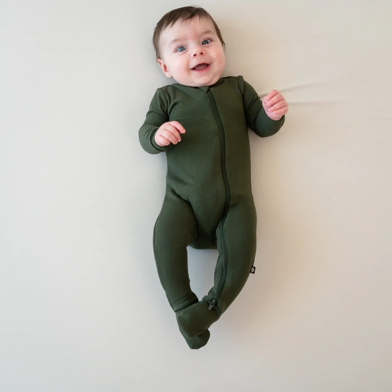 Ribbed Zippered Footie- Fir