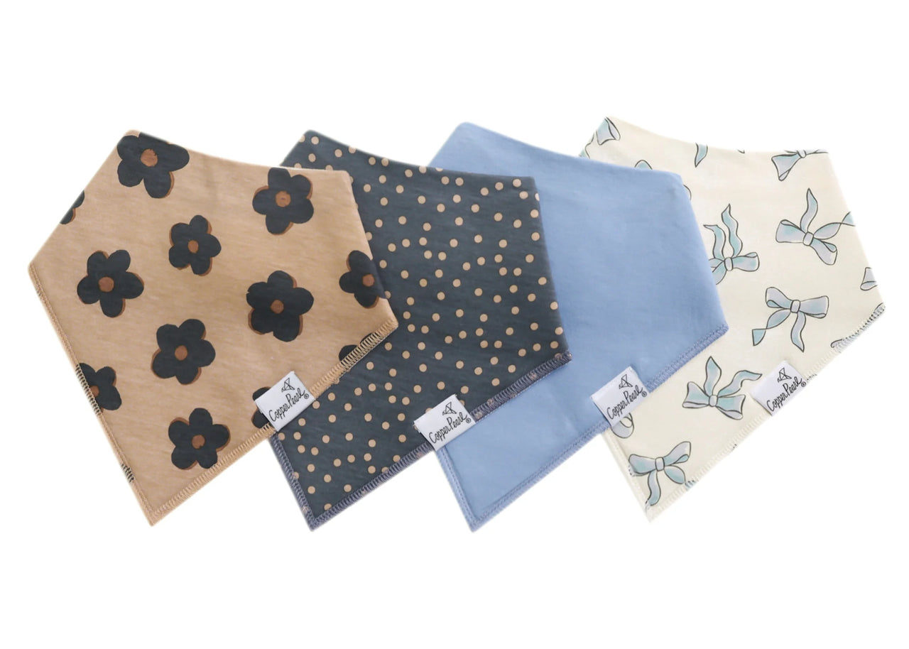 Baby Bandana Bib Set of 4- Gemma in Tan