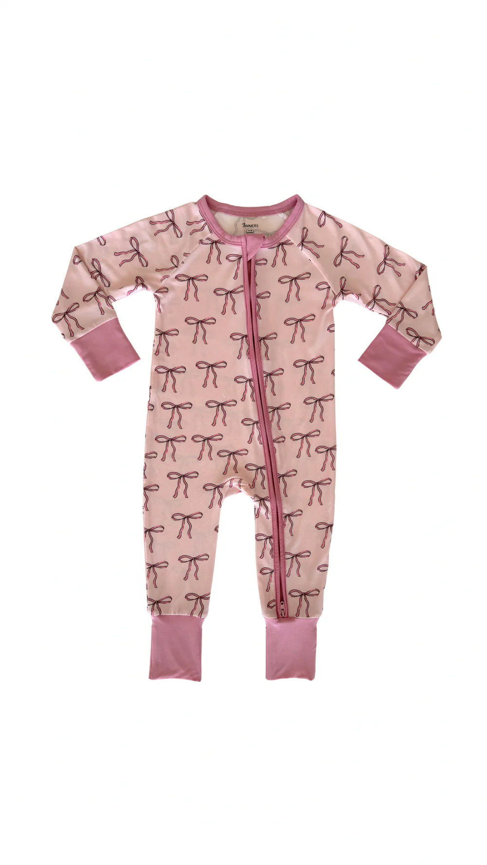 Pink Bow Zippered Romper