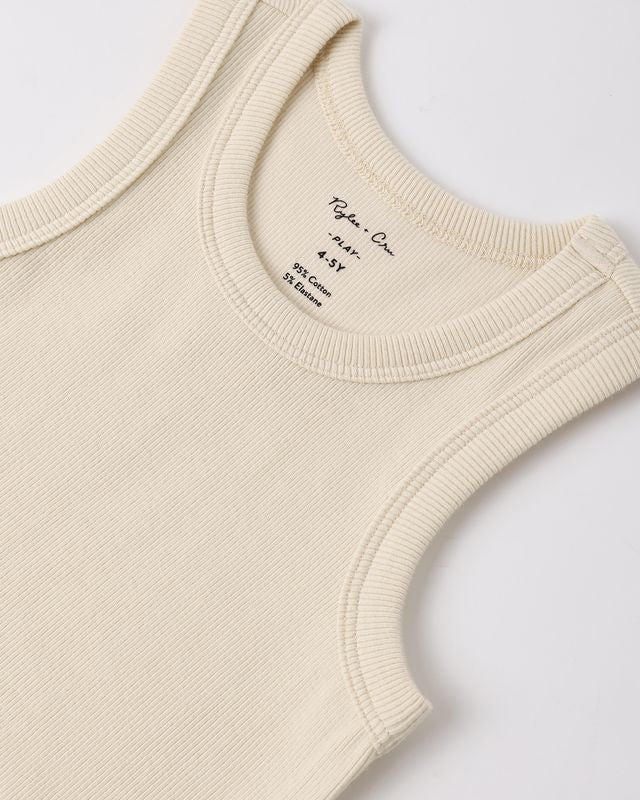 Heathered Blush & Shell Ribbed Tank Set