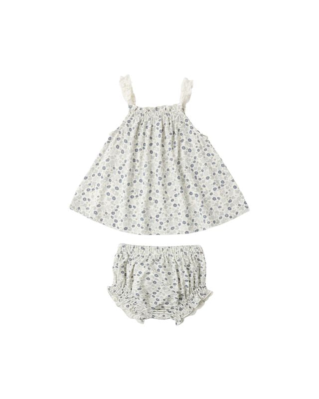 Blue Ditsy Swing Top & Bloomer Set