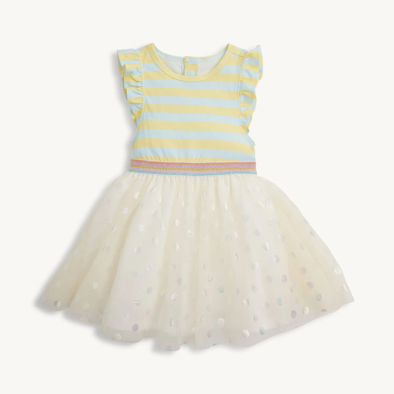 Lemon Cream Stripe Magnetic Tutu Dress
