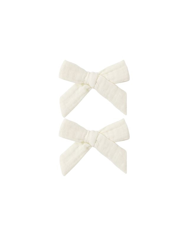 Ivory Set of 2 Hair Clip Bows