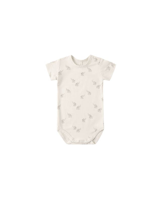 Bamboo Short Sleeve Bodysuit- Elephants