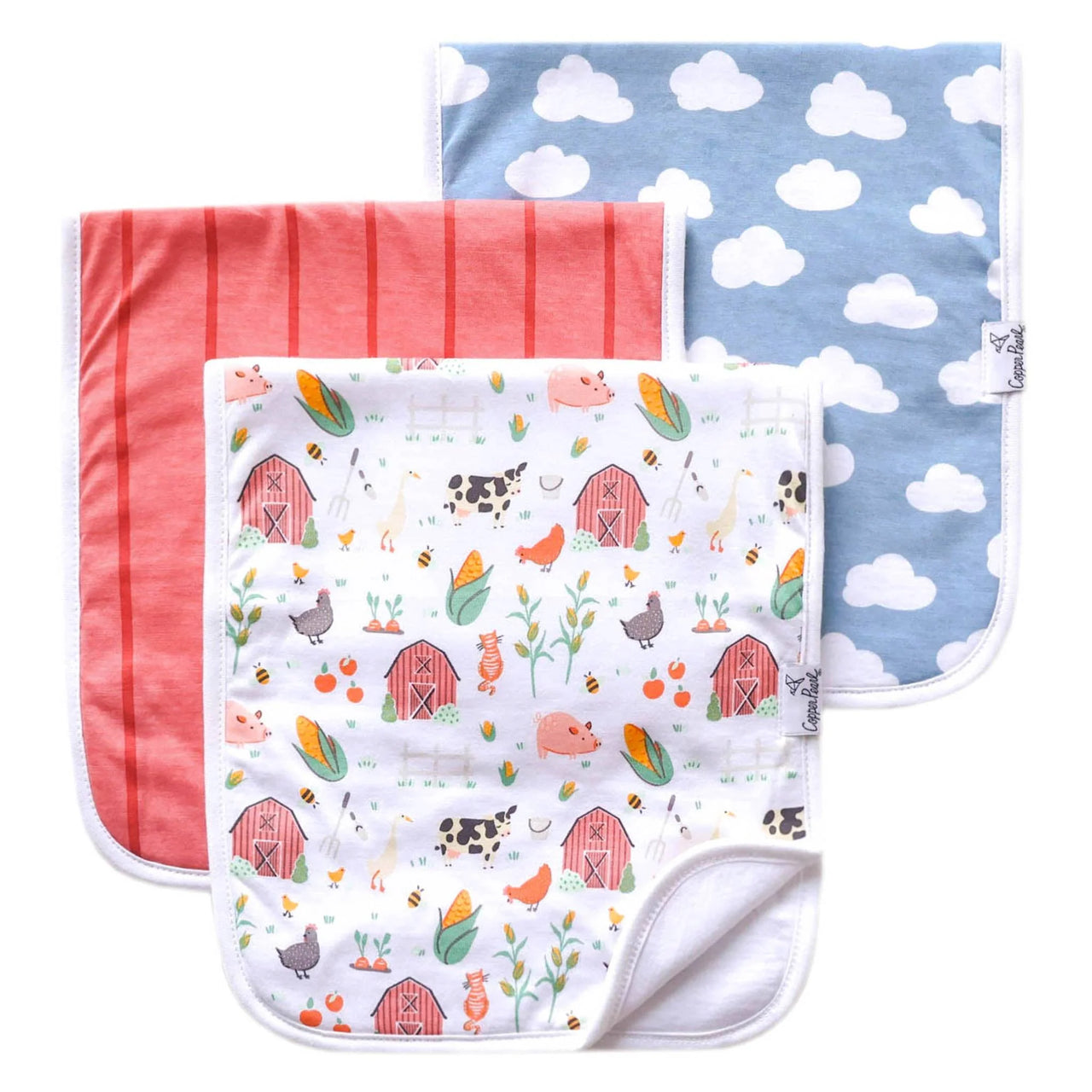 Burp Cloth Set of 3- Farmstead