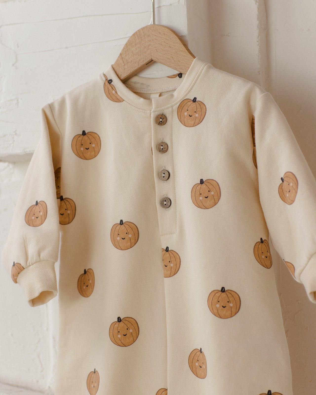 Relaxed Fleece Jumpsuit- Pumpkins