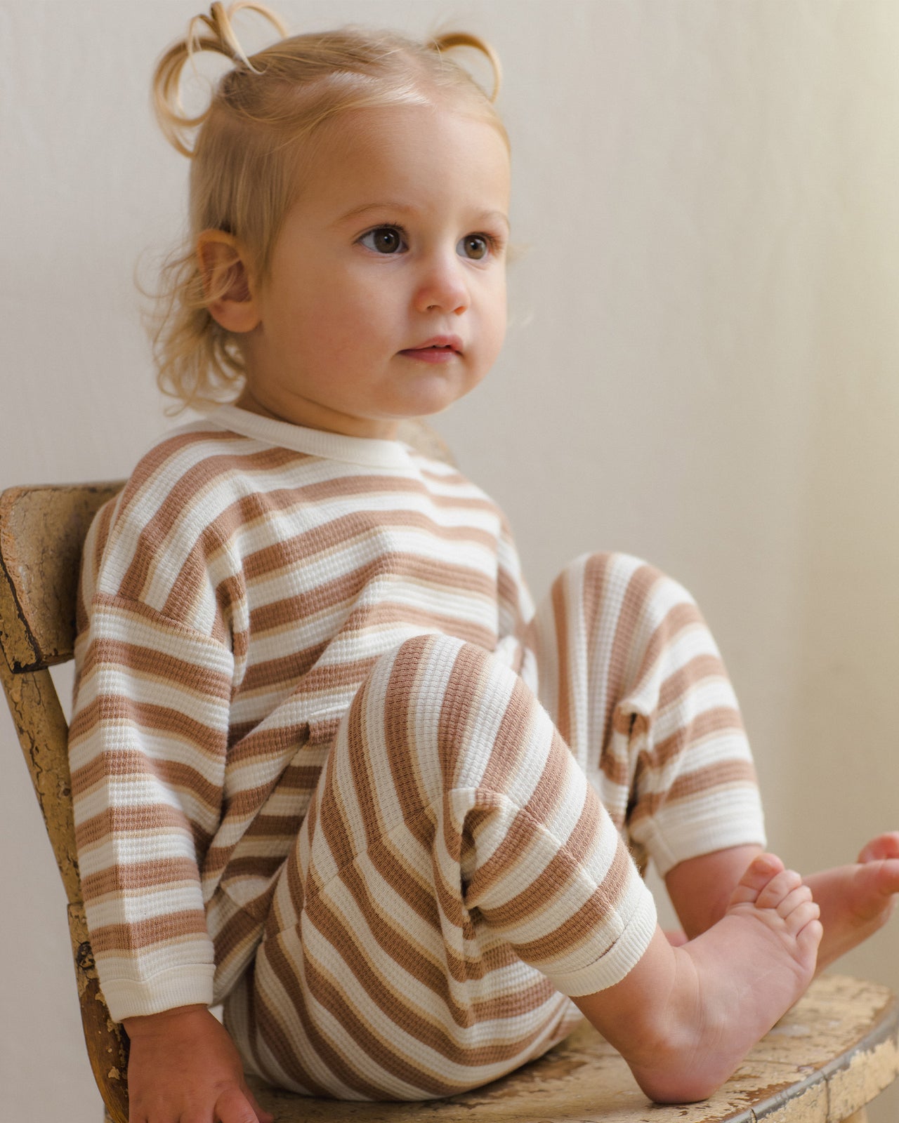 Waffle Slouch Set- Spice Stripe