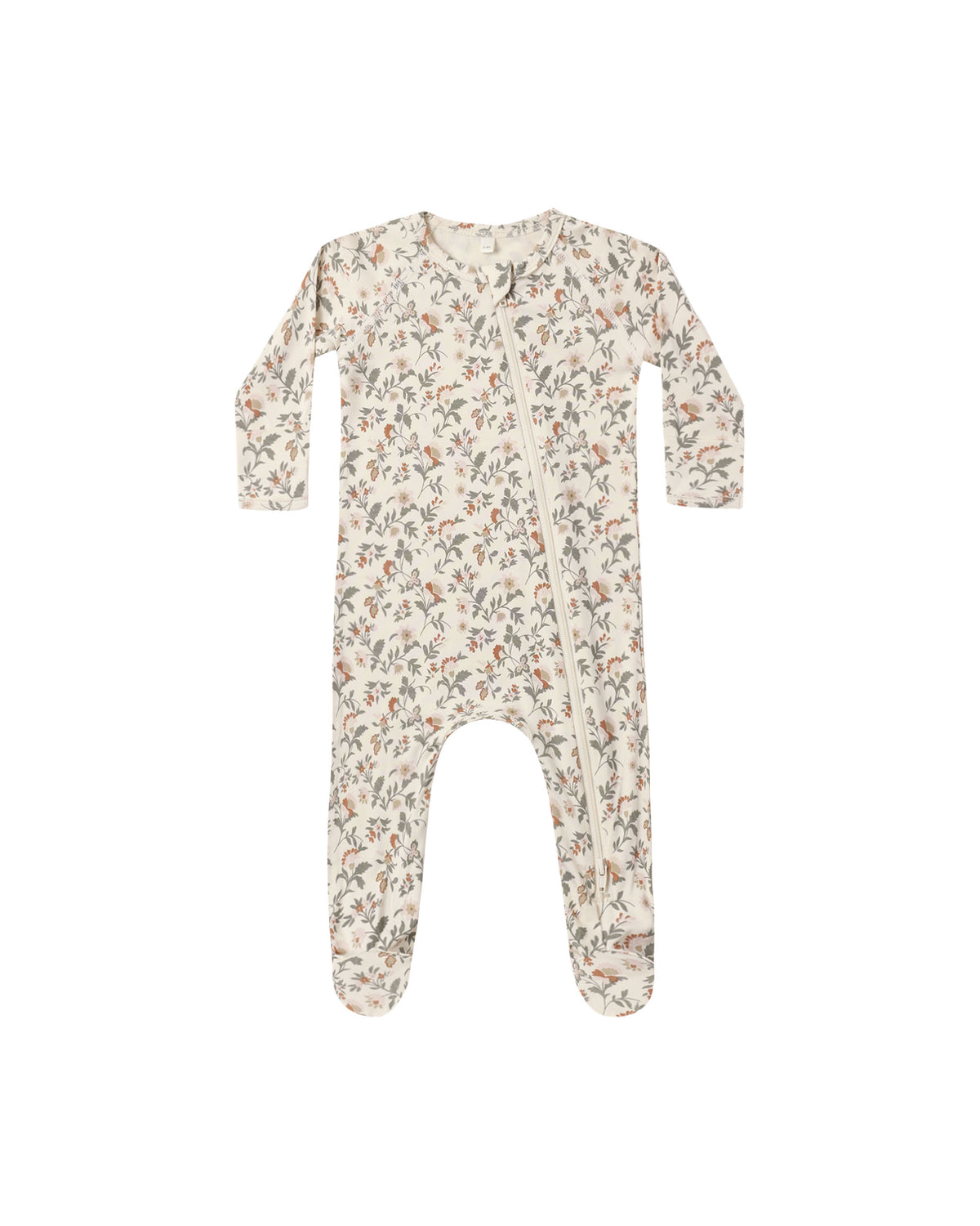 Bamboo Zippered Footie- Holiday Floral