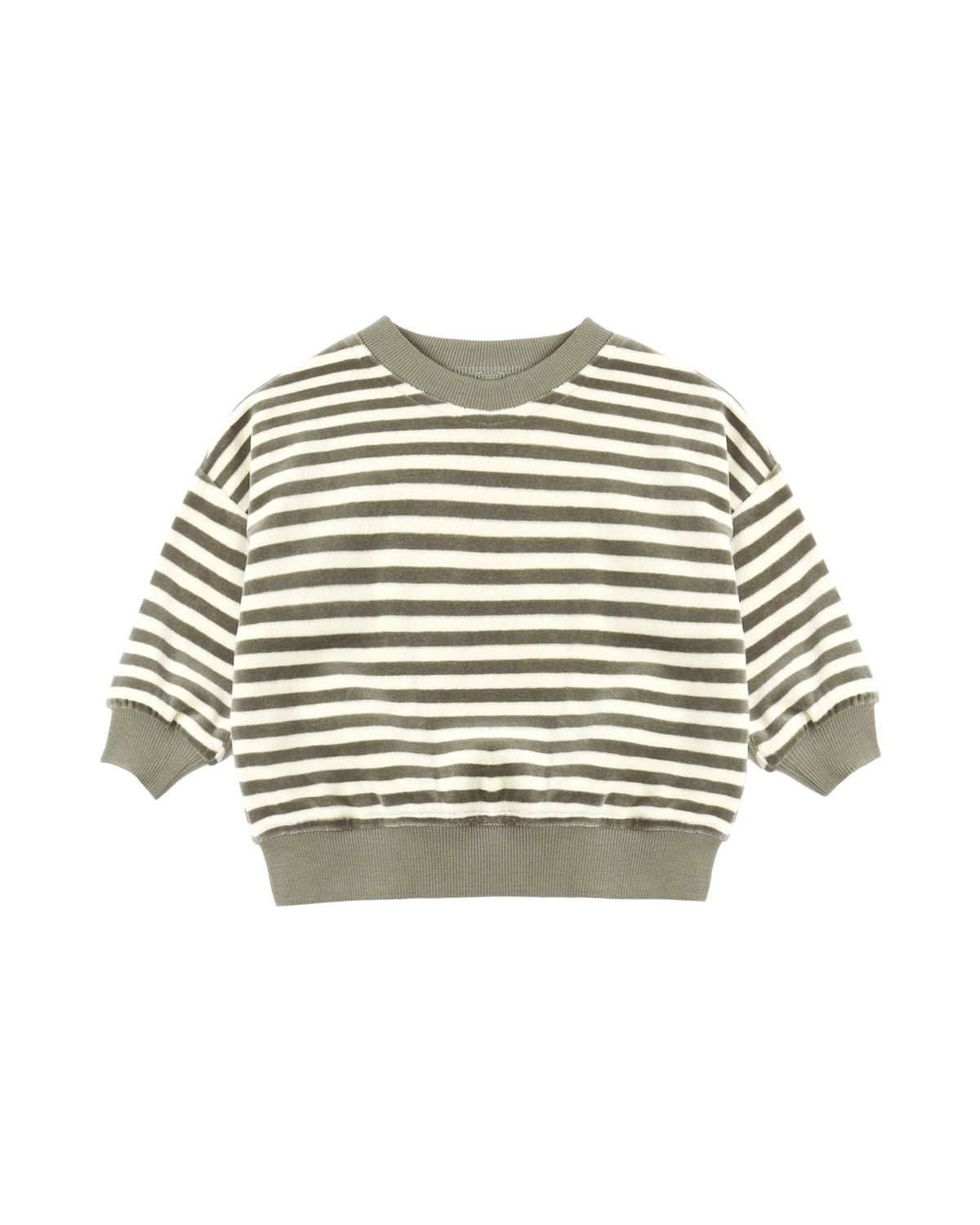 Velour Relaxed Sweatshirt- Spruce Stripe