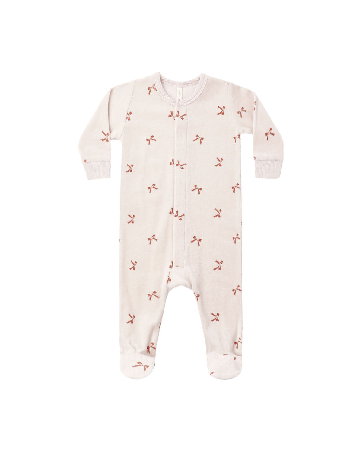 Hidden Snap Footie- Red Bows