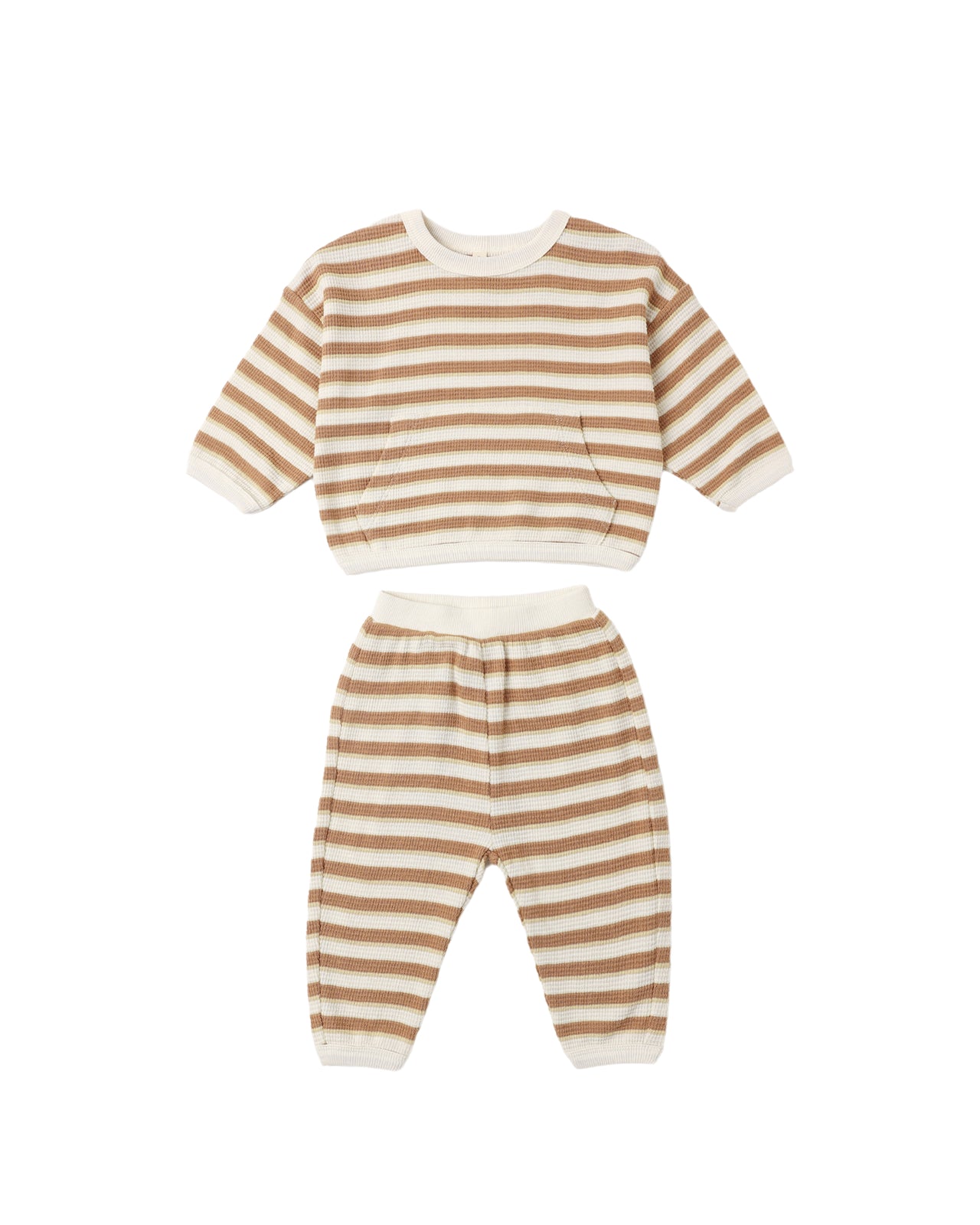 Waffle Slouch Set- Spice Stripe