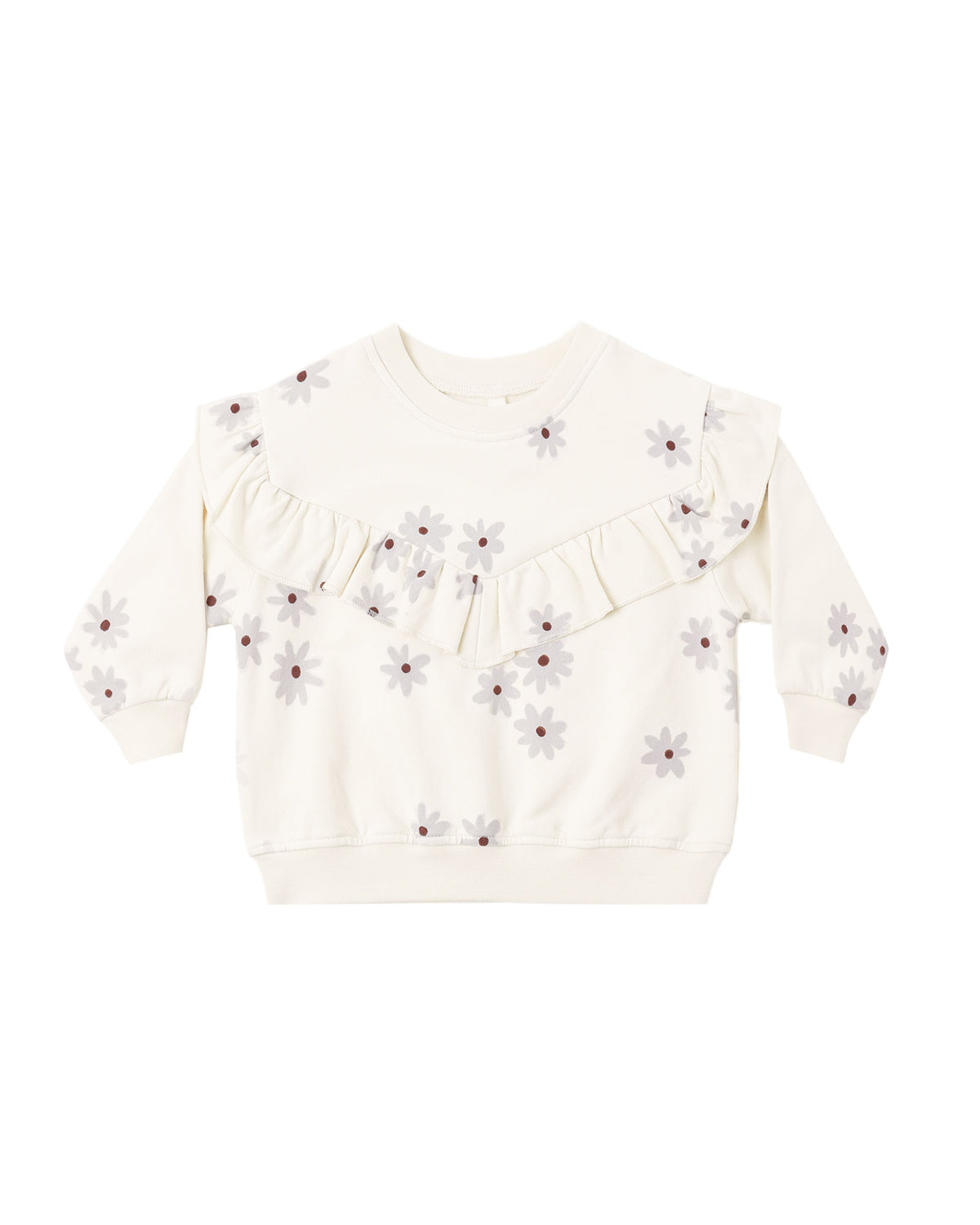 Ruffle Fleece Sweatshirt Blue Daisy
