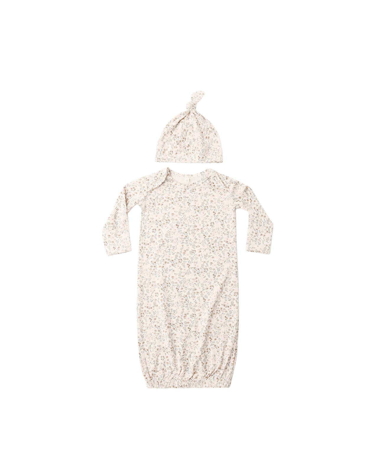 Bamboo Baby Gown + Hat Set- Bloom
