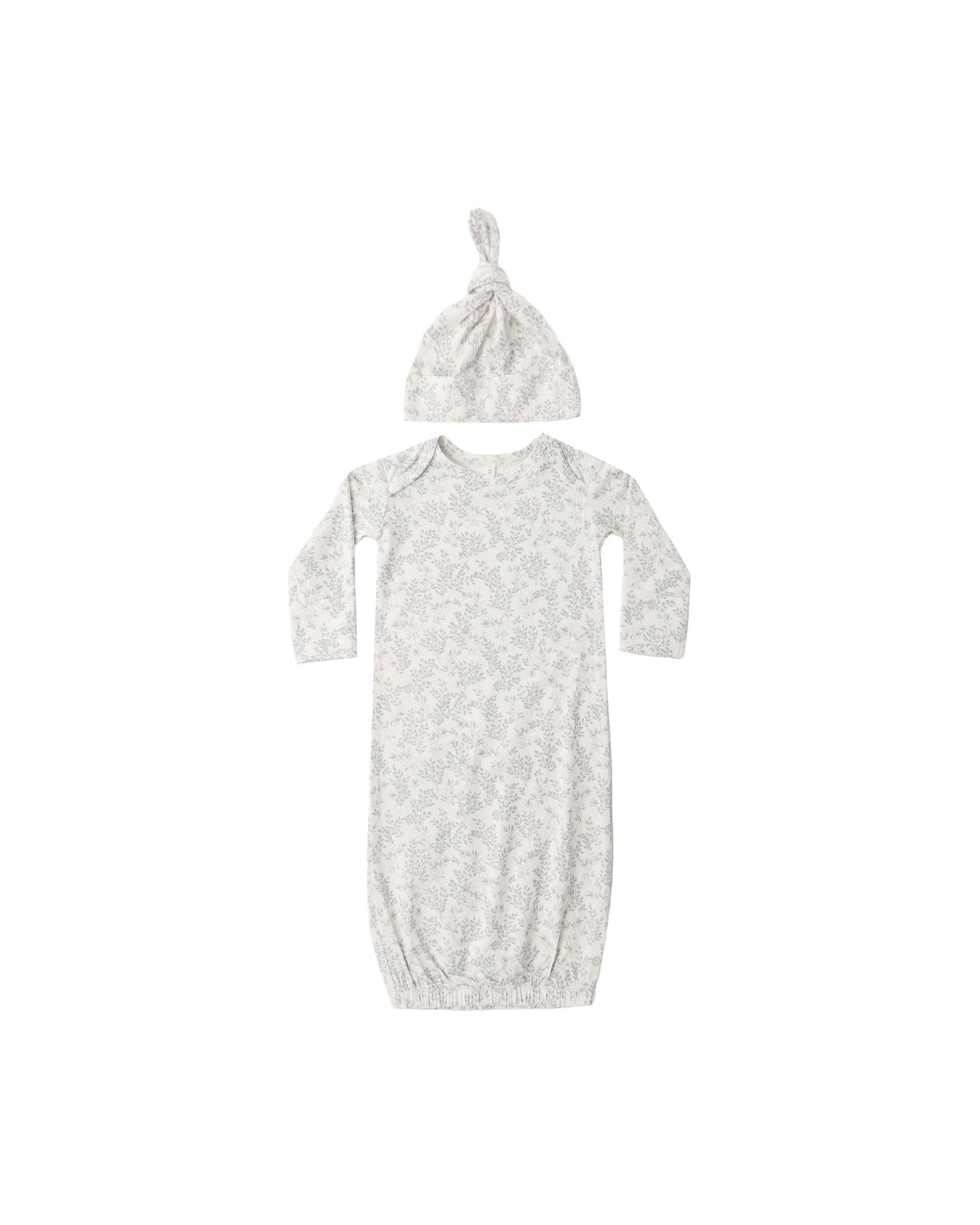 Bamboo Baby Gown + Hat Set- Cloud Floral