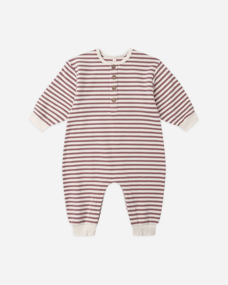 Relaxed Jumpsuit- Mulberry Stripe